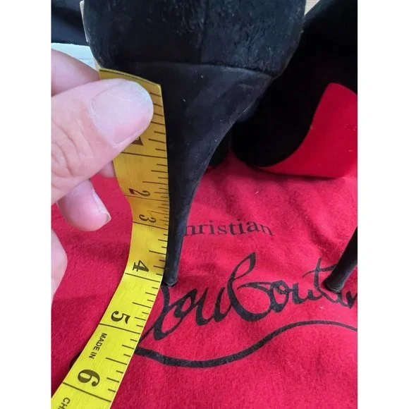 Christian Louboutin Pumps Stiletto Pointed Toe Pump Black Gold 38.5 - Picture 12 of 12